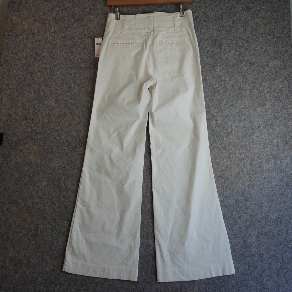 Maeve Anthropologie The Naomi Wide Leg Pants Womens 4 White Linen Stretch NWT - Picture 6 of 13
